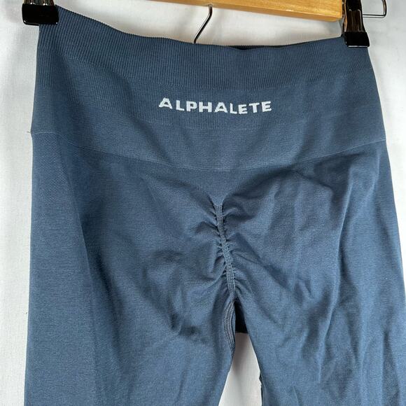 Alphalete Seamless Scrunch Amplify Navy Blue Leggings Womens Size XS Workout - Picture 2 of 15
